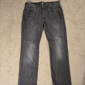 7 For All Mankind Jeans Gray Standard Straight Leg Button Fly Denim Mens 34x30